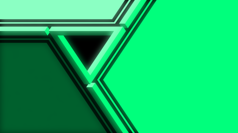 Penrose triangle, green background, geometry, green, Trixel