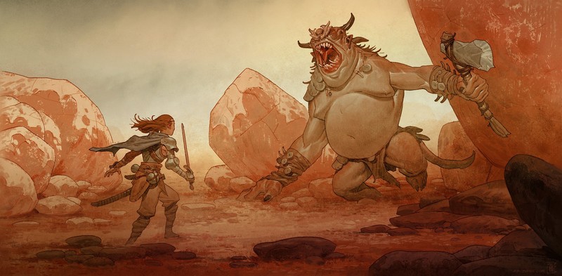orcs, fantasy girl, ArtStation, artwork, fantasy art, creature