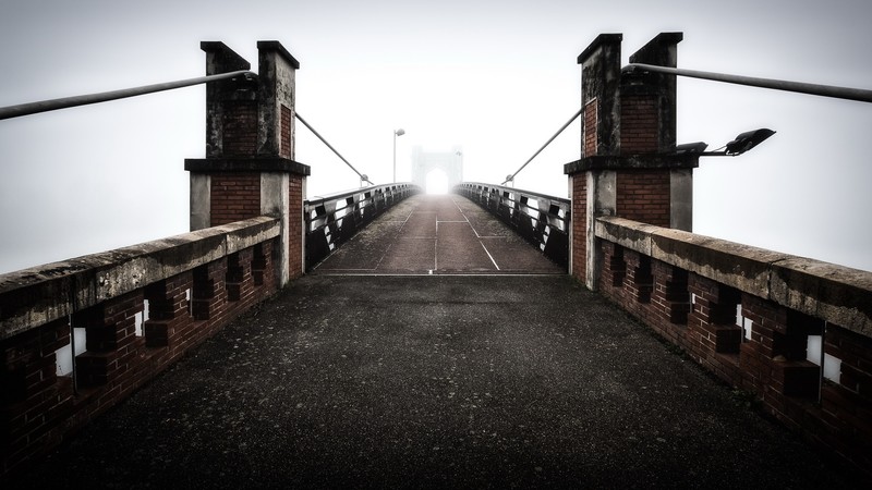 France, construction, bridge, mist