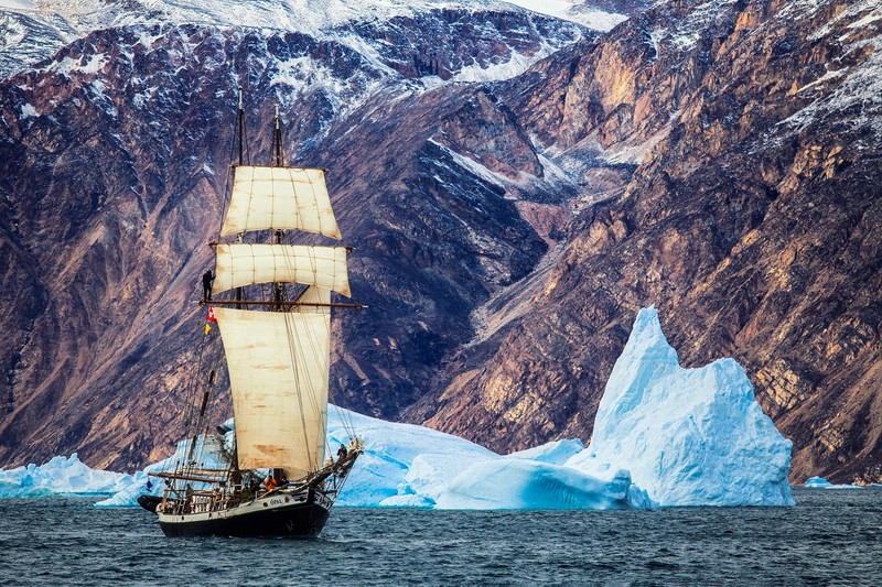 Greenland, water, ship, vehicle, sailing ship