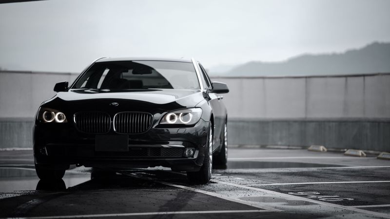 bmw 7, bmw, black, sedan, front view, premium, 4k