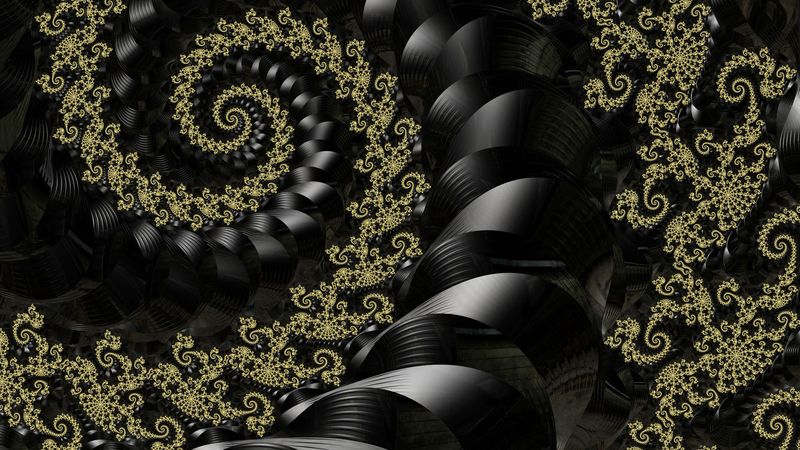 fractal, twisting, spiral, pattern, art, 4k