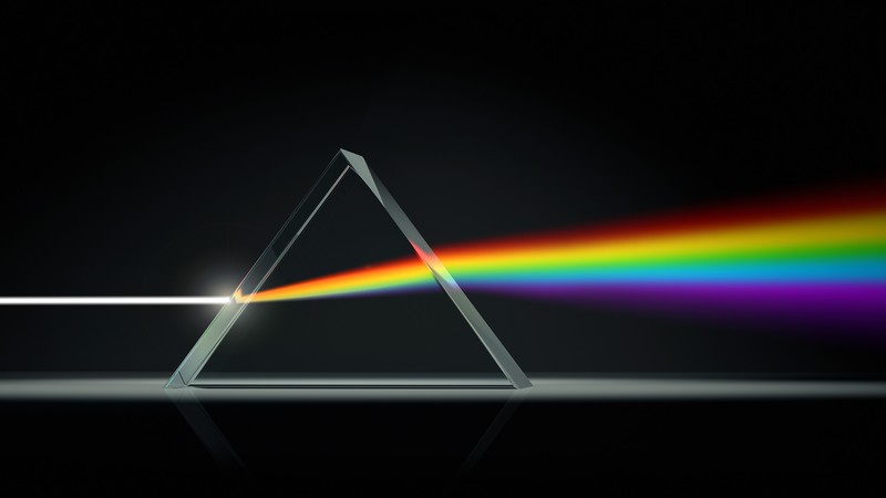 prism, colorful, triangle, simple background, digital art, Pink Floyd, spectrum, The Dark Side of the Moon