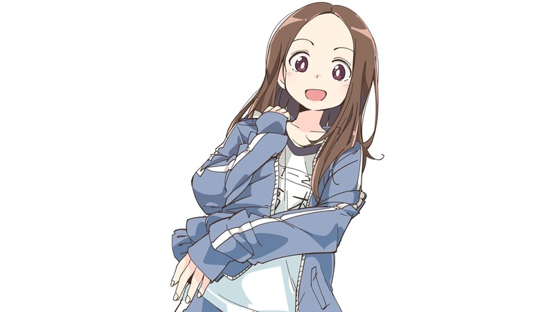 Takagi-san, Karakai Jōzu no Takagi-san, anime girls, simple background, white background, open mouth, anime