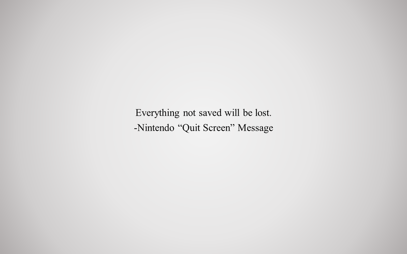 Nintendo, quit screen, text, white background