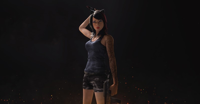 PUBG, women, Player Unknown Battleground, knife, tattoo, dark, army, ACE 23, flares