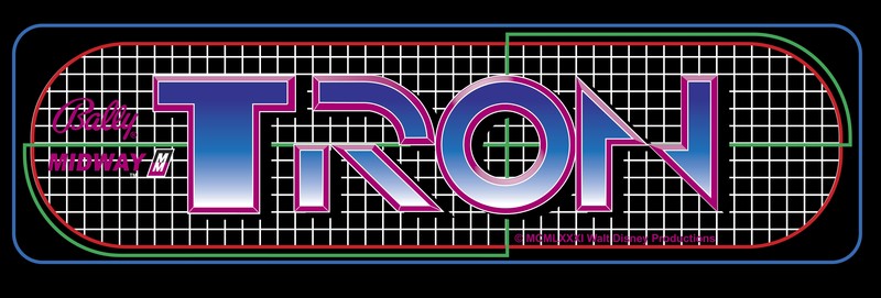 arcade cabinet, video game art, arcade marquee, Tron, bally, Midway