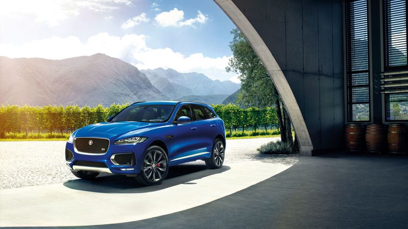 jaguar f-pace, jaguar, crossover, blue, dynamic, powerful, auto, 4k