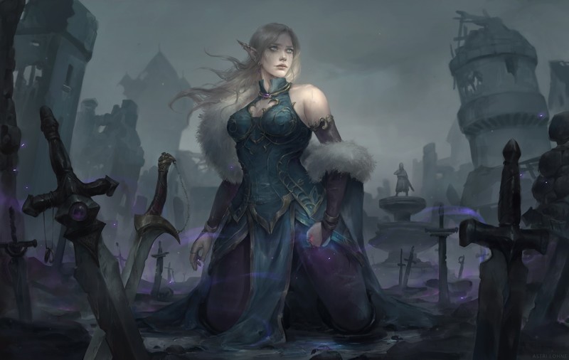 artwork, digital art, video game art, video games, Mirabella Dawnsinger, Warcraft, World of Warcraft, elven, pointed ears