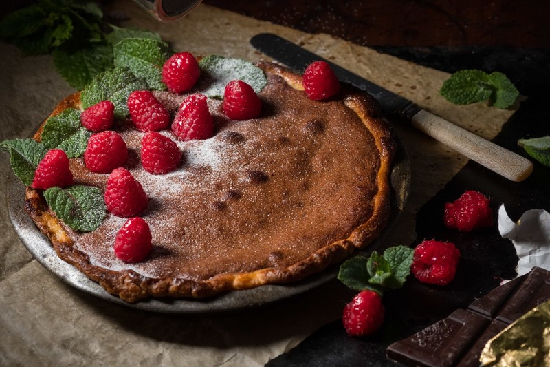 cake, food, fruit, sweets, berries, raspberries