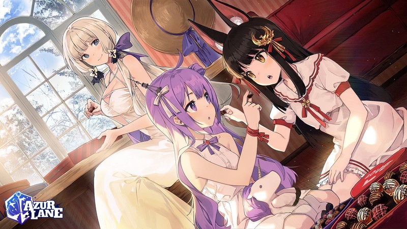 anime, anime girls, digital art, artwork, 2D, portrait, animal ears, sweets, Azur Lane, Illustrious (Azur Lane), Unicorn (Azur Lane), Nagato (Azur Lane)