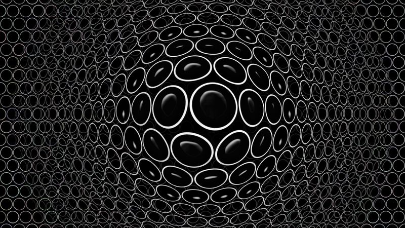 convex, embossed, realistic, 3d, circles, black, 4k