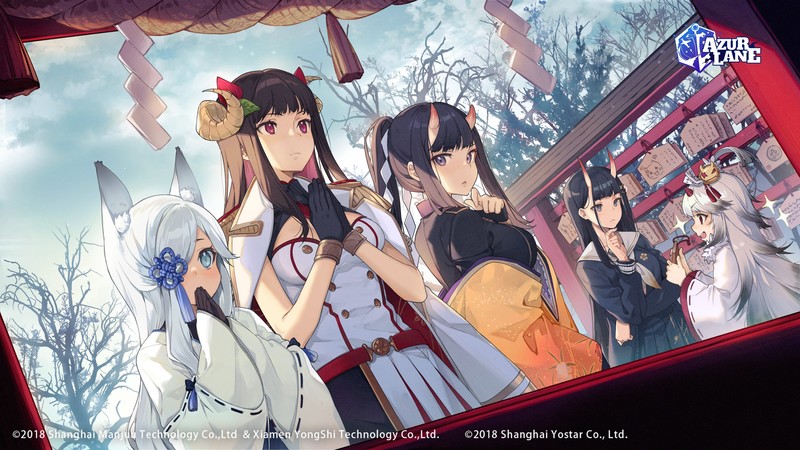 anime, anime girls, digital art, artwork, 2D, portrait, horns, animal ears, Azur Lane, Kasumi (Azur Lane), Suruga (Azur Lane), Ryuuhou (Azur Lane), Noshiro (Azur Lane)