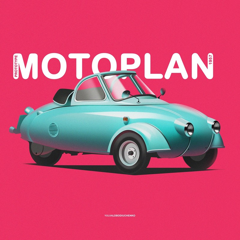 car, classic car, illustration, Yuliia Lobodiuchenko, typography, simple background, noise