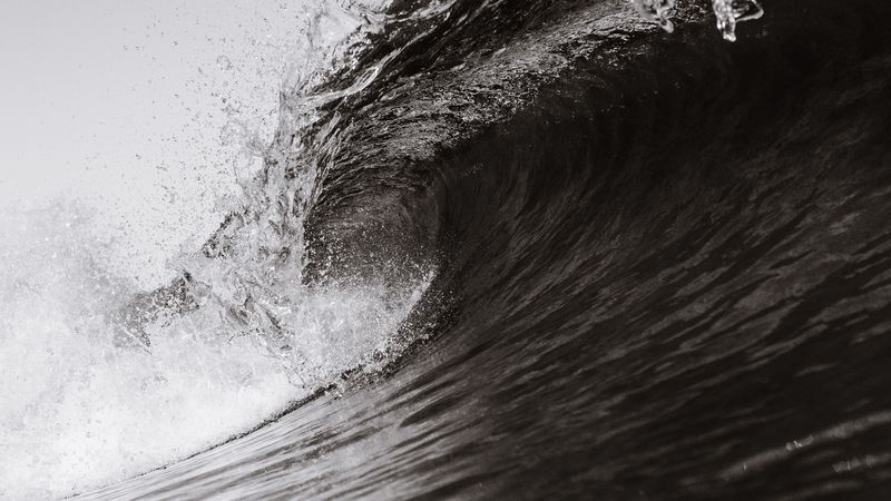 wave, bw, spray, water, crest, twisted, 4k