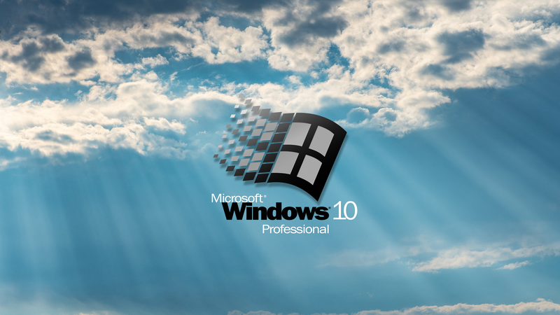 Windows 10, Microsoft, gray, blue, logo, brands