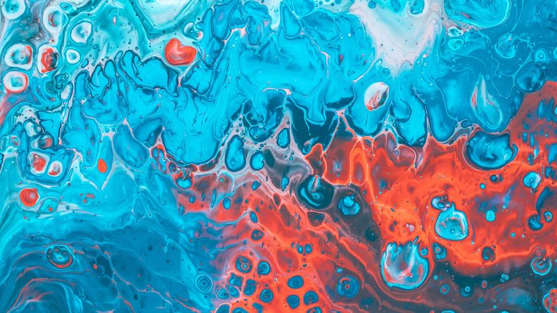 paint, stains, mixing, liquid, multicolored, 4k