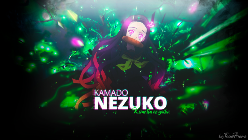 Kamado Nezuko, Kimetsu no Yaiba, signatures, anime girls