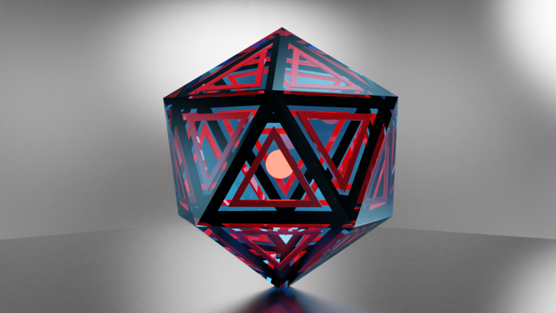 digital art, triangle, 3D Abstract, dodecohedron