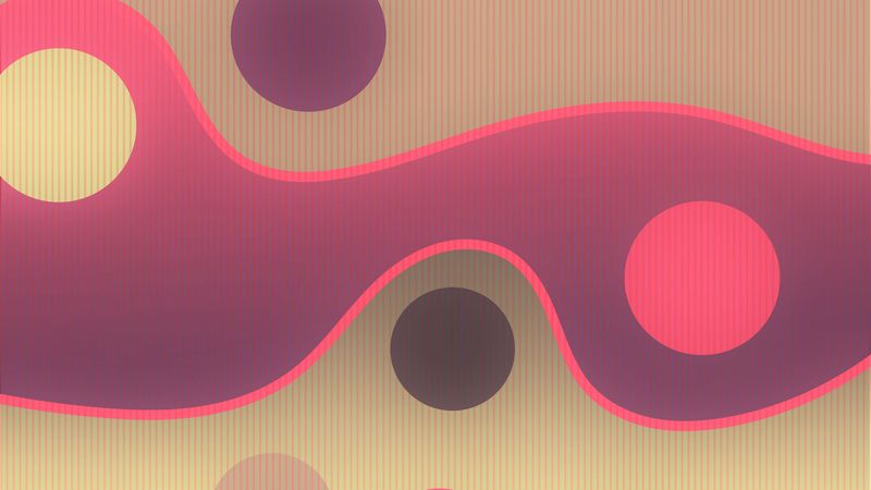 lines, circles, sinuous, spots, colorful, pattern, 4k