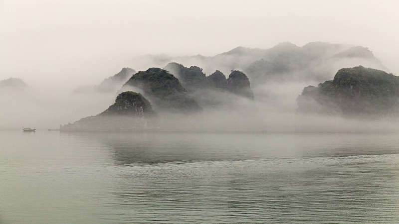 nature, landscape, sea, mist, bay, Halong Bay, Vietnam