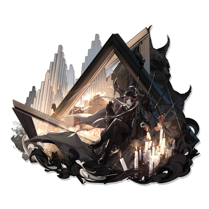 Phantom(Arknights), Arknights, candles, cats, mask, anime, anime boys, smoke