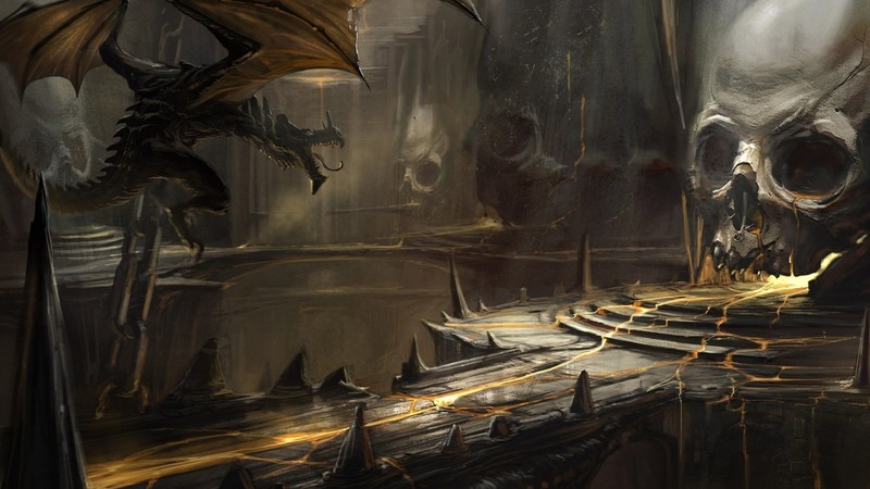 art installation, skull, dragon