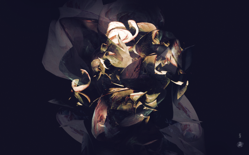 Michael Cina, digital art, abstract, dark, texture