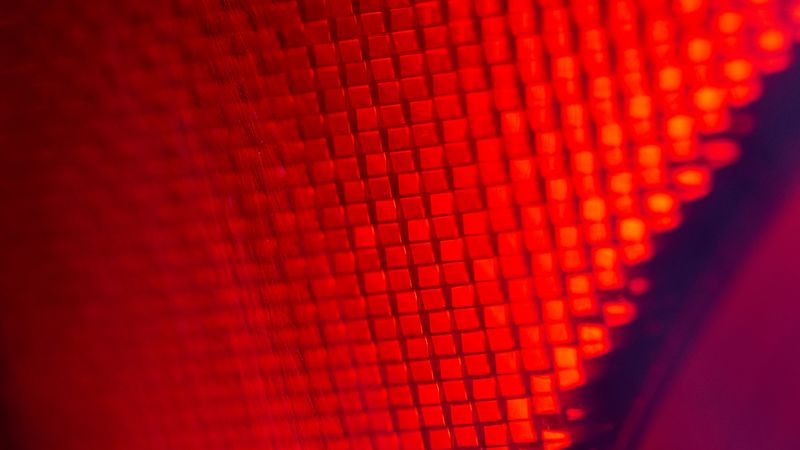 cubes, red, futuristic, structure, bright, saturated, 4k