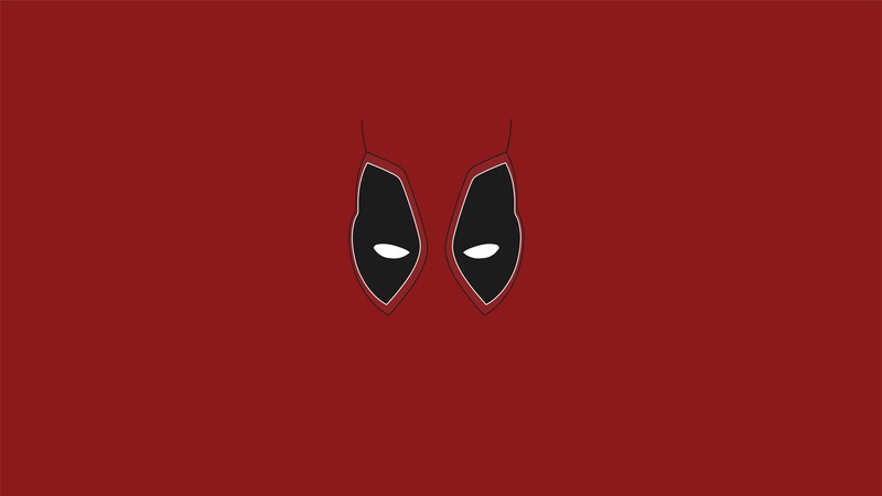 Deadpool, red, minimalism, Marvel Comics