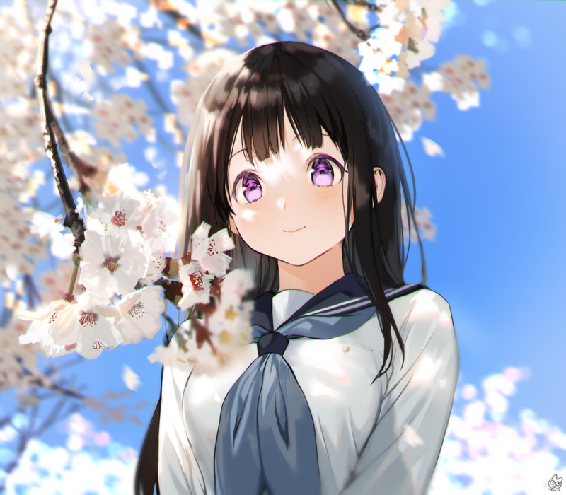 Hyouka Anime Girls Anime Boys 2d Simple Background Ass Thighs Long Hair Short Hair 8881