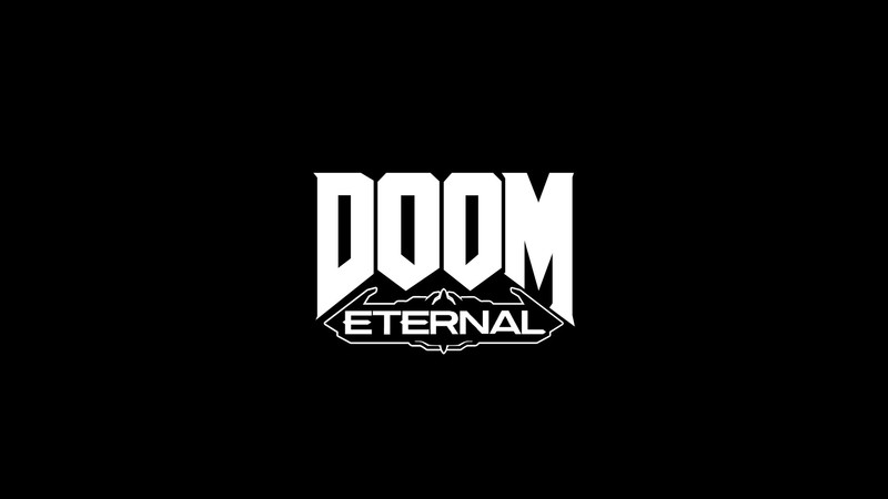 DOOM Eternal, Doom (game), video games, minimalism, 2020 (Year), simple background, monochrome, black background