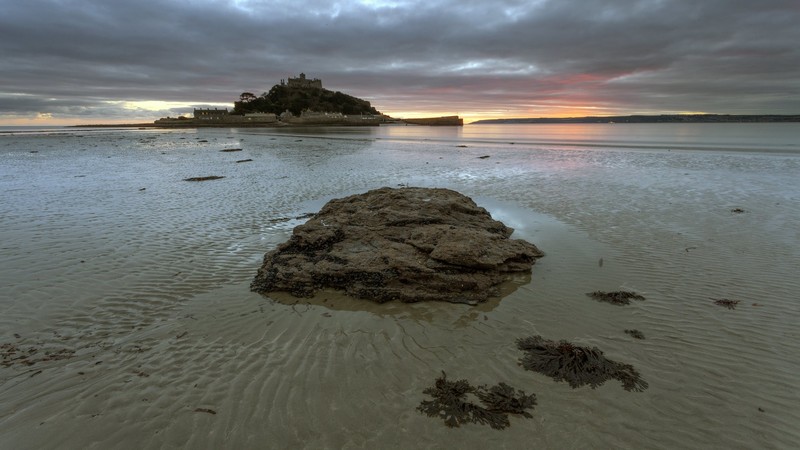 landscape, nature, sea, coast, shore, shoreline, sky, sunset, rocks, sand