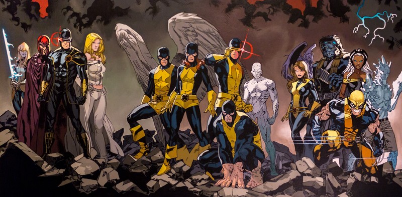comic art, Marvel Comics, comics, superhero, superheroines, Stuart Immonen, X-Men, Magik, Magneto, Cyclops, Emma Frost, Beast (Henry McCoy), Iceman, Kitty Pride, Wolverine, Storm (character), Angel (Marvel Comics), Lockheed (Marvel Comics), Jean Grey