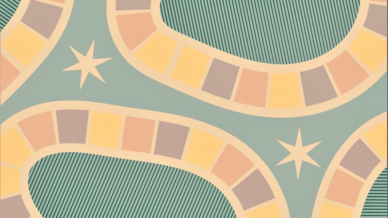 pattern, retro, design, stars, lines, colorful, 4k