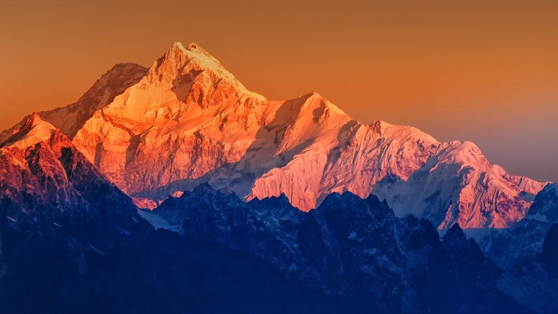 nature, landscape, mountains, snow, snowy mountain, snowy peak, sunset, Himalayas