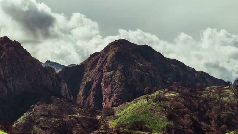 mountains, mountain range, plateau, elevation, landscape, 4k