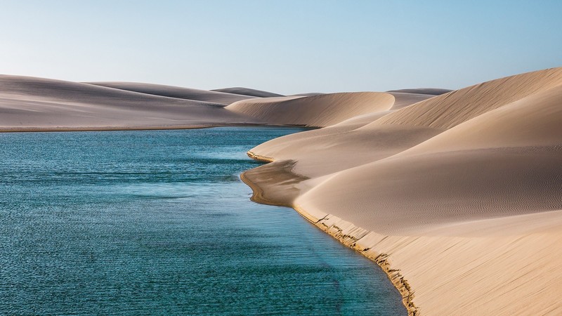 nature, landscape, sand, water, sky, water ripples, lake, Brazil