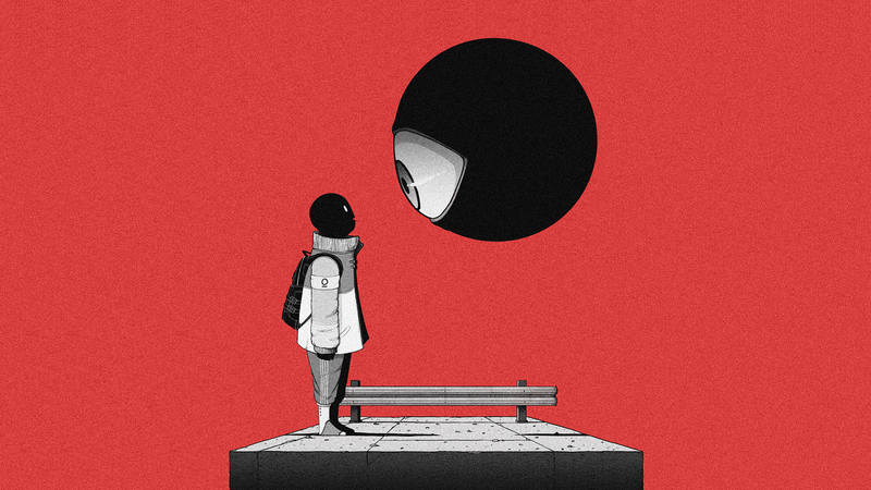 Oska, digital art, eyes, artwork, illustration, original characters, children, red background