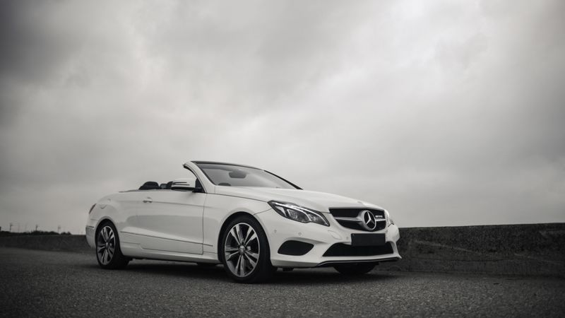 mercedes-benz e200, mercedes e-class, mercedes, white, convertible, car, 4k