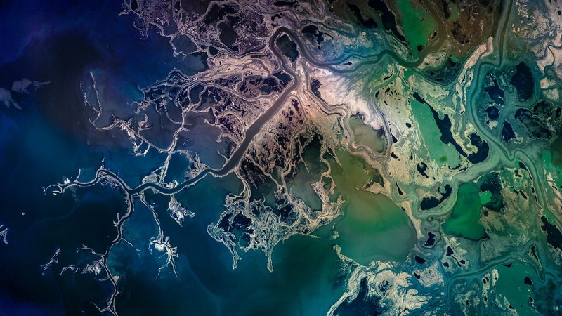 nature, landscape, river, aerial view, satellite photo, Canada