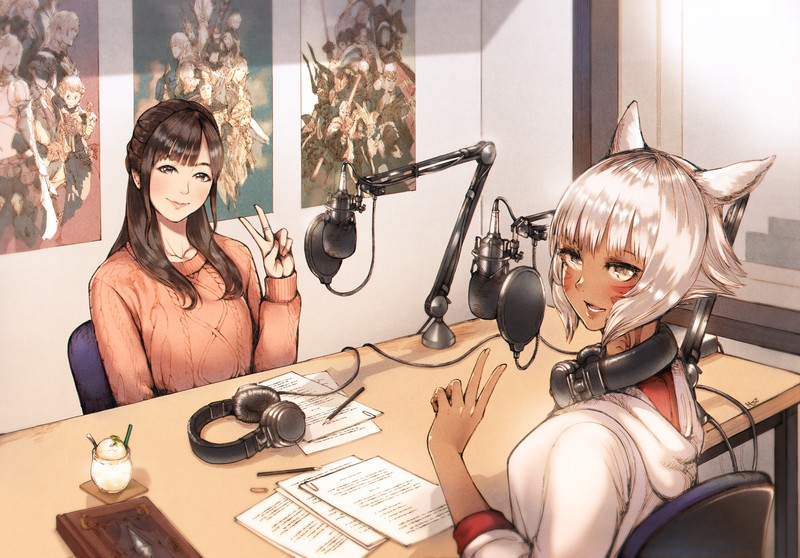 anime, anime girls, room, Miqote, Final Fantasy XIV: A Realm Reborn