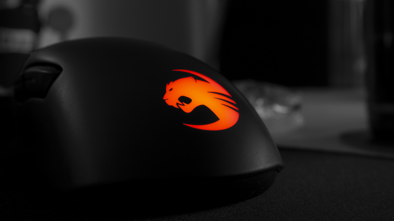 Roccat, PC gaming, computer mice, closeup, logo
