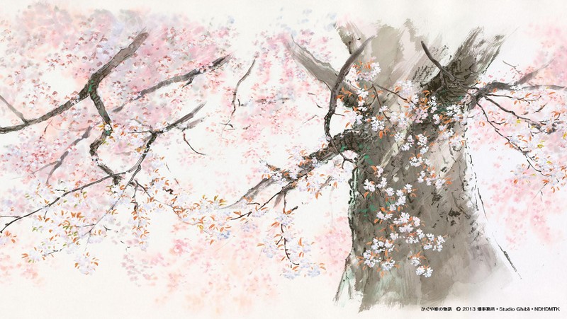 Studio Ghibli, Movie Screenshots, anime, The Tale of Princess Kaguya, Kaguya, animated movies, cherry blossom