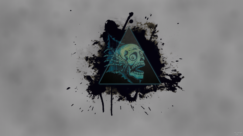 skull, black, splashes