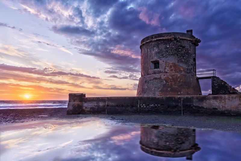 sky, Sun, Spain, clouds, reflection