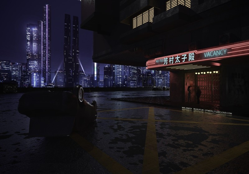 car, 3D, render, dark, digital art, Cyberpunk 2077, video games