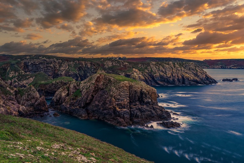 France, cliff, nature, sea, coast, clouds, rock