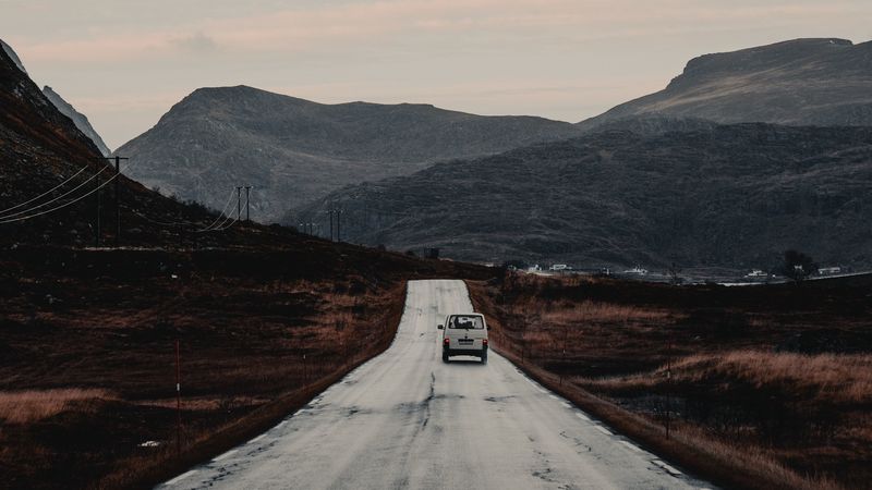 road, mountains, ride, hilly, landscape, 4k