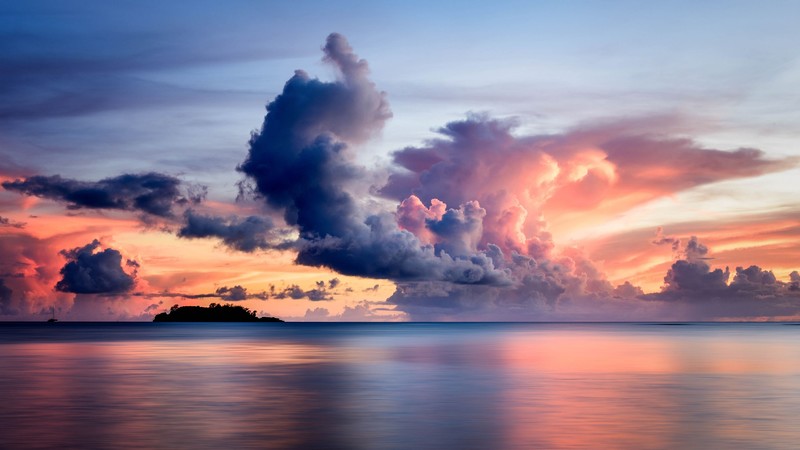 landscape, clouds, nature, horizon, sea, sunrise